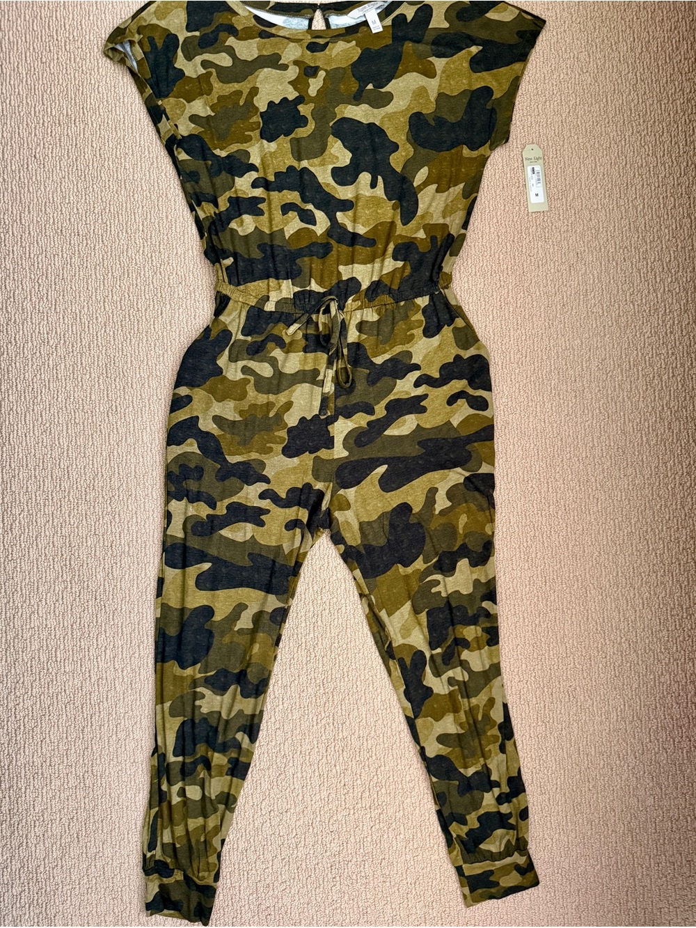 BNWT Women's Olive Green Camouflage Jumpsuit